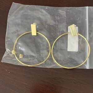 Anthropologie Gold Geometric Hoop Earrings